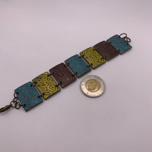 #205 Funky multicoloured metal penal bracelet - Picture 3 of 7